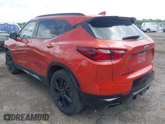 2021 Chevrolet Blazer RS with VIN 3GNKBKRS1MS547173, listed as a IAAI auction lot 42462368 with 56,115 mi miles and . Bid and sale history available at DreamBid. Image 3.