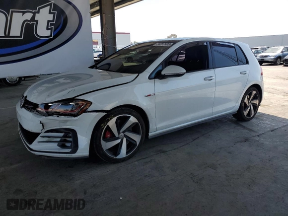 2019 Volkswagen GTI S with VIN 3VW5T7AU3KM018304, listed as a Copart auction lot 56257405 with 70,892 mi miles and Salvage title. Bid and sale history available at DreamBid. Image 1.