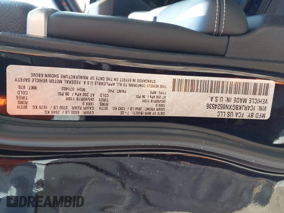 2022 Jeep Grand Cherokee Limited z VIN 1C4RJKBGXN8624536, wystawiony jako IAAI lot #41995179 z przebiegiem 34 830 mil mil oraz . Historia ofert i sprzedaży dostępna na DreamBid. Obrazek 9.