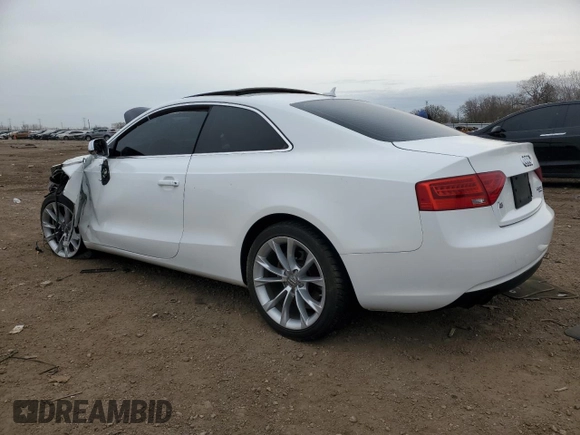 2013 Audi A5 Premium with VIN WAUCFAFR2DA018360, listed as a Copart auction lot 53254795 with Not provided miles and Salvage title. Bid and sale history available at DreamBid. Image 2.