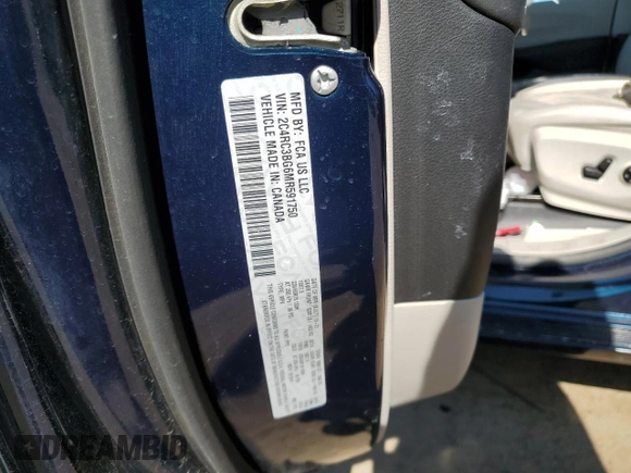 2021 Chrysler Pacifica Touring L with VIN 2C4RC3BG6MR591750, listed as a Copart auction lot 50486005 with 16,834 mi miles and Clean title. Bid and sale history available at DreamBid. Image 13.