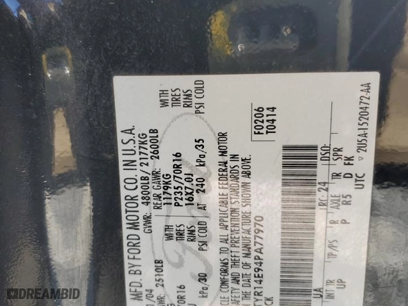 2004 Ford Ranger Edge with VIN 1FTYR14E94PA77970, listed as a Copart auction lot 42448435 with 110,280 mi miles and Salvage Title. Bid and sale history available at carsss.com. Image 12.
