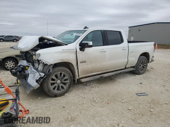 2020 Chevrolet Silverado 1500 LT with VIN 3GCUWCED3LG158037, listed as a Copart auction lot 42830005 with 93,096 mi miles and Salvage Title. Bid and sale history available at DreamBid. Image 1.