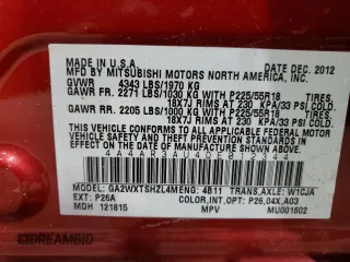 2013 Mitsubishi Outlander Sport ES with VIN 4A4AR3AU4DE012344, listed as a Copart auction lot 42775285 with 25,783 mi miles and Salvage Title. Bid and sale history available at carsss.com. Image 15.