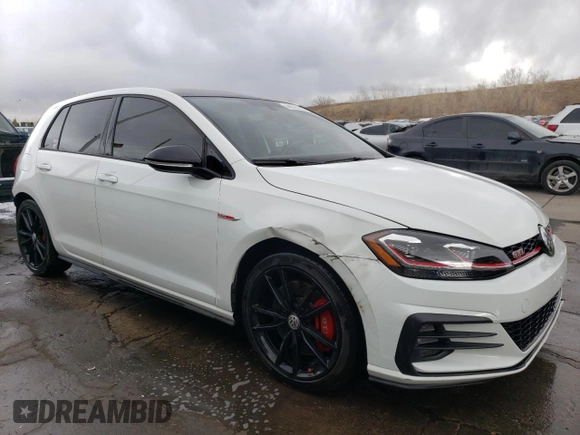 2021 Volkswagen Golf GTI S with VIN 3VW6T7AU7MM000167, listed as a Copart auction lot 44574295 with 14,381 mi miles and Salvage Title. Bid and sale history available at carsss.com. Image 4.