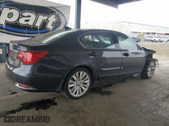 2014 Acura RLX Technology with VIN JH4KC1F51EC004264, listed as a Copart auction lot 65456925 with 77,382 mi miles and Salvage title. Bid and sale history available at DreamBid. Image 3.