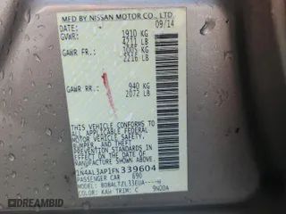 2015 Nissan Altima 2.5 with VIN 1N4AL3AP1FN339604, listed as a Copart auction lot 45107305 with 220,931 mi miles and Salvage Title. Bid and sale history available at carsss.com. Image 12.