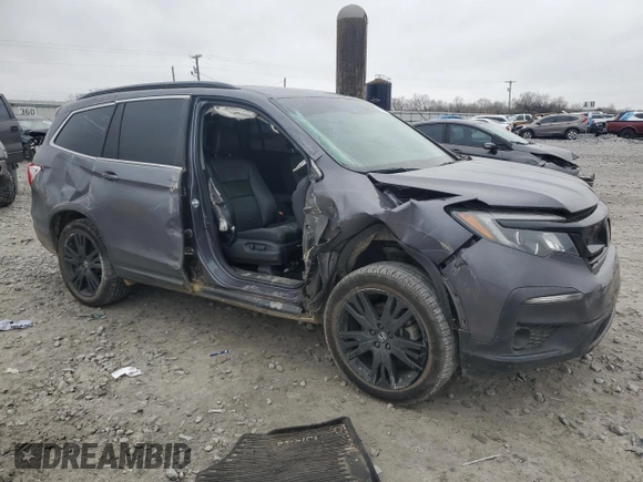2022 Honda Pilot Special Edition with VIN 5FNYF6H2XNB040198, listed as a Copart auction lot 44027385 with 76,432 mi miles and Salvage Title. Bid and sale history available at carsss.com. Image 4.