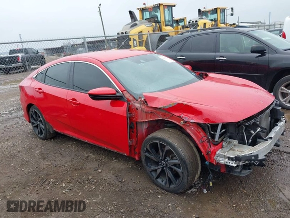 2019 Honda Civic Sedan Sport with VIN 2HGFC2F83KH540209, listed as a IAAI auction lot 41601755 with 54,177 mi miles. Bid and sale history available at carsss.com. Image 1.