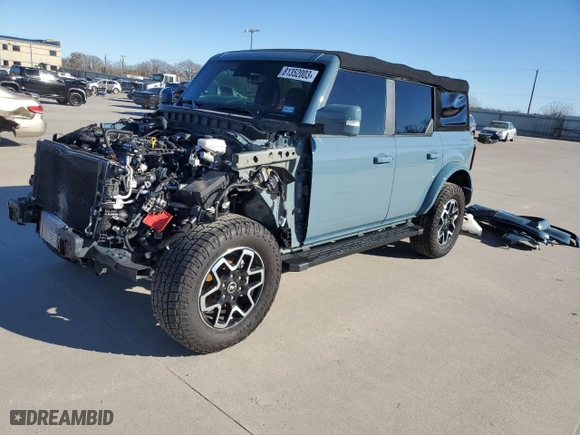 2022 Ford Bronco with VIN 1FMDE5DH6NLB13372, listed as a Copart auction lot 81352003 with 19,783 mi miles and Salvage Title. Bid and sale history available at carsss.com. Image 1.
