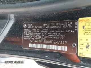 2008 BMW 5 Series 528xi with VIN WBANV13568BZ47349, listed as a IAAI auction lot 42169044 with Not Provided miles. Bid and sale history available at carsss.com. Image 9.