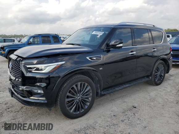 2020 Infiniti QX80 LUXE with VIN JN8AZ2NF3L9700036, listed as a Copart auction lot 54631525 with 65,848 mi miles and Clean Title. Bid and sale history available at carsss.com. Image 1.