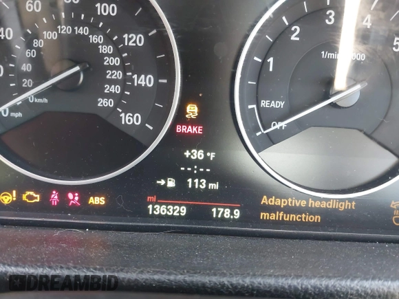 2014 BMW 3 Series 335i xDrive with VIN WBA3B9C52EJ466045, listed as a IAAI auction lot 41281384 with 136,329 mi miles. Bid and sale history available at carsss.com. Image 15.