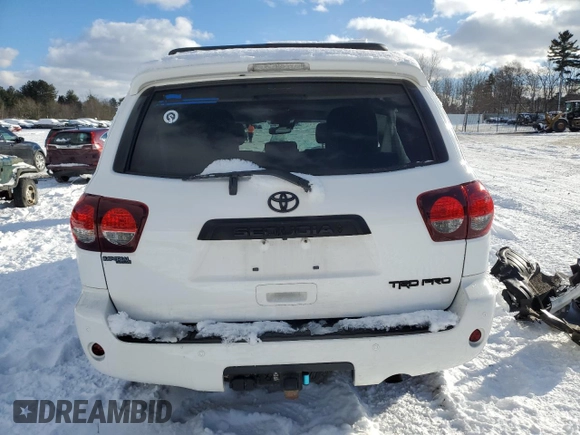 2021 Toyota Sequoia TRD Pro with VIN 5TDEY5B16MS183683, listed as a Copart auction lot 41399935 with 0 mi miles and Salvage Title. Bid and sale history available at carsss.com. Image 6.
