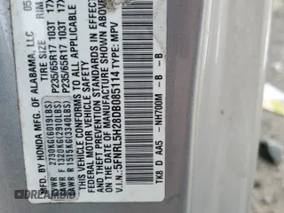 2013 Honda Odyssey LX z VIN 5FNRL5H28DB085114, wystawiony jako Copart lot #52942495 z przebiegiem 158 191 mil mil oraz Szkoda całkowita • Salvage title. Historia ofert i sprzedaży dostępna na DreamBid. Obrazek 13.