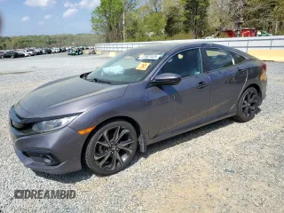 2019 Honda Civic Sport with VIN 19XFC2F8XKE037559, listed as a Copart auction lot 51907525 with 72,985 mi miles and Salvage title. Bid and sale history available at DreamBid. Image 1.