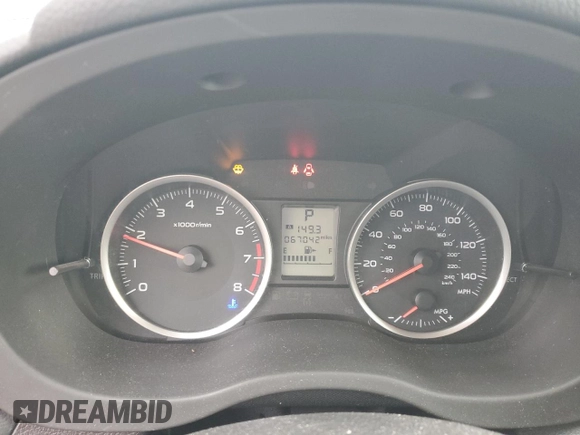 2014 Subaru Crosstrek Premium with VIN JF2GPACCXE8347903, listed as a Copart auction lot 58917725 with 67,042 mi miles and Salvage title. Bid and sale history available at DreamBid. Image 9.