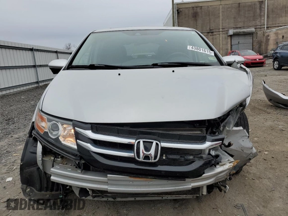 2015 Honda Odyssey Touring Elite with VIN 5FNRL5H92FB114509, listed as a Copart auction lot 43801615 with 106,054 mi miles and Salvage title. Bid and sale history available at DreamBid. Image 5.