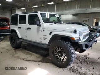 2021 Jeep Wrangler Unlimited Sahara High Altitude with VIN 1C4HJXEN4MW866249, listed as a Copart auction lot 86836674 with 15,858 mi miles and Salvage title. Bid and sale history available at DreamBid. Image 4.