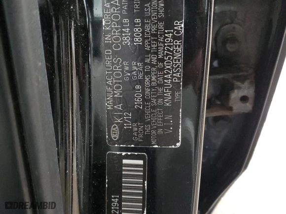 2013 Kia Forte EX with VIN KNAFU4A2XD5721941, listed as a Copart auction lot 46545555 with NaN miles and Salvage Title. Bid and sale history available at carsss.com. Image 12.
