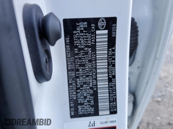 2015 Toyota Camry XLE with VIN 4T1BF1FK3FU081921, listed as a Copart auction lot 85097144 with 138,752 mi miles and Salvage Title. Bid and sale history available at carsss.com. Image 12.