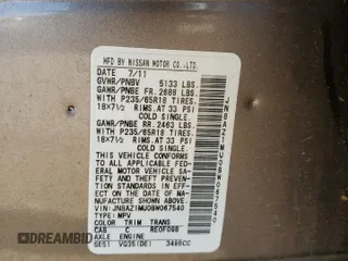 2011 Nissan Murano S with VIN JN8AZ1MU0BW067540, listed as a Copart auction lot 80868884 with 116,796 mi miles and Salvage Title. Bid and sale history available at carsss.com. Image 13.