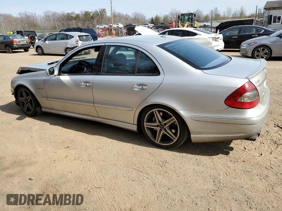 2007 Mercedes-Benz E 63 AMG with VIN WDBUF77X67B040480, listed as a Copart auction lot 47549575 with 206,402 mi miles and Salvage Title. Bid and sale history available at carsss.com. Image 2.