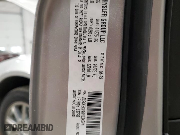 2010 Chrysler 300 Touring with VIN 2C3CK5CV4AH134524, listed as a Copart auction lot 52851795 with 152,789 mi miles and Salvage Title. Bid and sale history available at carsss.com. Image 12.