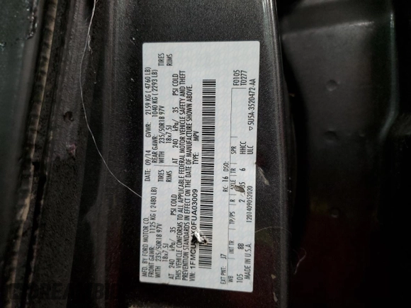 2015 Ford Escape Titanium with VIN 1FMCU9JX0FUA03009, listed as a Copart auction lot 50948755 with 133,748 mi miles and Salvage Title. Bid and sale history available at DreamBid. Image 15.