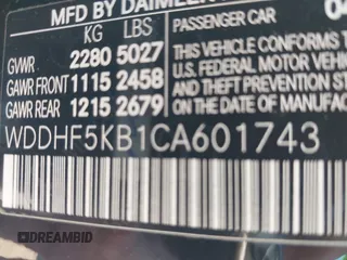 2012 Mercedes-Benz E 350 Luxury with VIN WDDHF5KB1CA601743, listed as a IAAI auction lot 41669531 with 187,082 mi miles and . Bid and sale history available at DreamBid. Image 9.