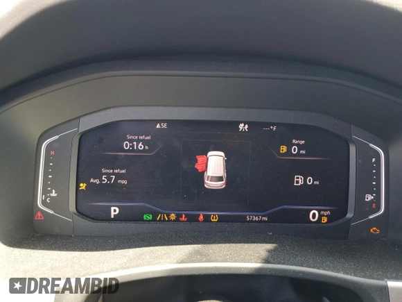 2019 Volkswagen Atlas SEL Premium z VIN 1V2NR2CA9KC602262, wystawiony jako Copart lot #54490045 z przebiegiem 57 367 mil mil oraz Szkoda całkowita • Salvage title. Historia ofert i sprzedaży dostępna na DreamBid. Obrazek 9.