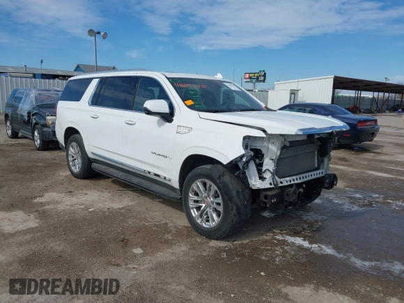2021 GMC Yukon XL SLT with VIN 1GKS1GKD6MR100561, listed as a IAAI auction lot 41609215 with 37,429 mi miles and . Bid and sale history available at carsss.com. Image 1.