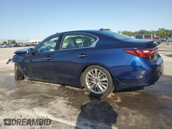 2022 Infiniti Q50 Luxe z VIN JN1EV7BP4NM311315, wystawiony jako Copart lot #57082775 z przebiegiem 23 239 mil mil oraz Nie do naprawy • Non repairable. Historia ofert i sprzedaży dostępna na DreamBid. Obrazek 2.