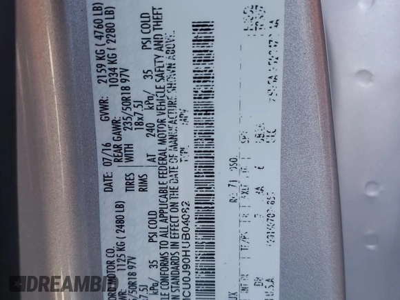 2017 Ford Escape Titanium with VIN 1FMCU0J90HUB04082, listed as a Copart auction lot 77814994 with 135,674 mi miles and Salvage Title. Bid and sale history available at carsss.com. Image 14.