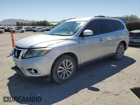 2015 Nissan Pathfinder SV with VIN 5N1AR2MN1FC608382, listed as a Copart auction lot 53967265 with 106,752 mi miles and Salvage title. Bid and sale history available at DreamBid. Image 1.
