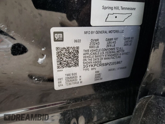 2023 Cadillac XT6 FWD Premium Luxury z VIN 1GYKPCRS5PZ101867, wystawiony jako Copart lot #51773545 z przebiegiem 31 322 mil mil oraz Szkoda całkowita • Salvage title. Historia ofert i sprzedaży dostępna na DreamBid. Obrazek 14.