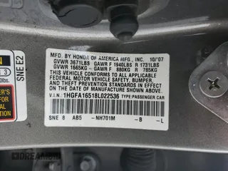 2008 Honda Civic LX z VIN 1HGFA16518L022536, wystawiony jako Copart lot #52881645 z przebiegiem 251 320 mil mil oraz Szkoda całkowita • Salvage title. Historia ofert i sprzedaży dostępna na DreamBid. Obrazek 15.