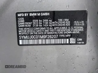 2021 BMW X4 M z VIN 5YMUJ0C01M9F26207, wystawiony jako IAAI lot #41502307 z przebiegiem 31 995 mil mil oraz . Historia ofert i sprzedaży dostępna na DreamBid. Obrazek 9.