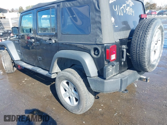 2018 Jeep Wrangler JK Unlimited Sport with VIN 1C4BJWDG3JL829130, listed as a IAAI auction lot 41554884 with 109,745 mi miles. Bid and sale history available at carsss.com. Image 3.
