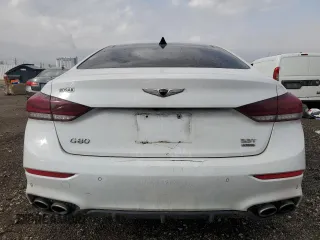 2018 Genesis G80 Sport with VIN KMHGN4JB7JU241681, listed as a Copart auction lot 49821055 with 99,833 mi miles and Salvage title. Bid and sale history available at DreamBid. Image 6.