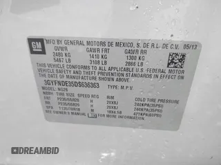 2013 Cadillac SRX Performance Collection z VIN 3GYFNDE35DS636363, wystawiony jako IAAI lot #42147483 z przebiegiem 116 894 mil mil oraz . Historia ofert i sprzedaży dostępna na DreamBid. Obrazek 9.