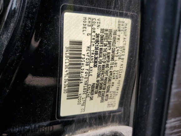2009 Nissan Versa S with VIN 3N1BC13E49L363630, listed as a Copart auction lot 53118515 with 135,573 mi miles and Salvage Title. Bid and sale history available at DreamBid. Image 14.