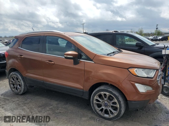 2018 Ford EcoSport Titanium z VIN MAJ6P1WL8JC202412, wystawiony jako Copart lot #55558265 z przebiegiem 122 137 mil mil oraz Szkoda całkowita • Salvage title. Historia ofert i sprzedaży dostępna na DreamBid. Obrazek 4.