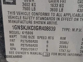 2016 Chevrolet Suburban LTZ with VIN 1GNSKJKC8GR408839, listed as a IAAI auction lot 42573413 with 168,537 mi miles and . Bid and sale history available at DreamBid. Image 9.
