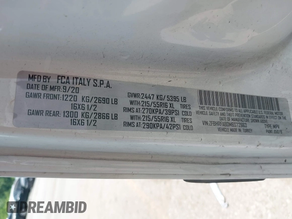 2021 Ram ProMaster City Cargo Tradesman с VIN ZFBHRFAB0M6S72663, выставлен на аукционе IAAI как лот 42240265 с пробегом 24 739 миль миль и . История ставок и продаж доступна на DreamBid. Изображение 9.