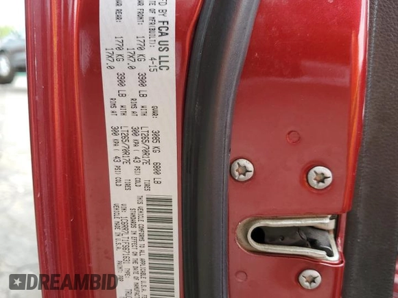 2015 Ram 1500 Big Horn with VIN 1C6RR7LT1FS671631, listed as a Copart auction lot 58530775 with Not provided miles and Salvage title. Bid and sale history available at DreamBid. Image 13.