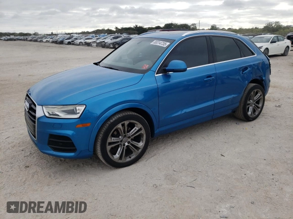 2016 Audi Q3 Premium Plus with VIN WA1BFCFS4GR007762, listed as a Copart auction lot 88314735 with 58,199 mi miles and Salvage title. Bid and sale history available at DreamBid. Image 1.