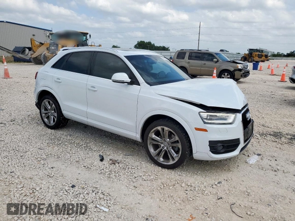 2015 Audi Q3 Premium Plus with VIN WA1BFCFS0FR006607, listed as a Copart auction lot 59533385 with 103,736 mi miles and Salvage title. Bid and sale history available at DreamBid. Image 4.