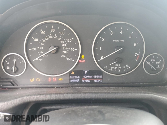 2012 BMW X3 28i with VIN 5UXWX5C56CL723153, listed as a Copart auction lot 52357795 with 93,916 mi miles and Salvage Title. Bid and sale history available at DreamBid. Image 9.