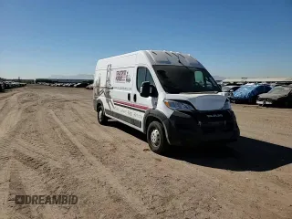 2023 Ram ProMaster Cargo with VIN 3C6LRVDG9PE578176, listed as a Copart auction lot 46613135 with 23,089 mi miles and Salvage Title. Bid and sale history available at DreamBid. Image 12.